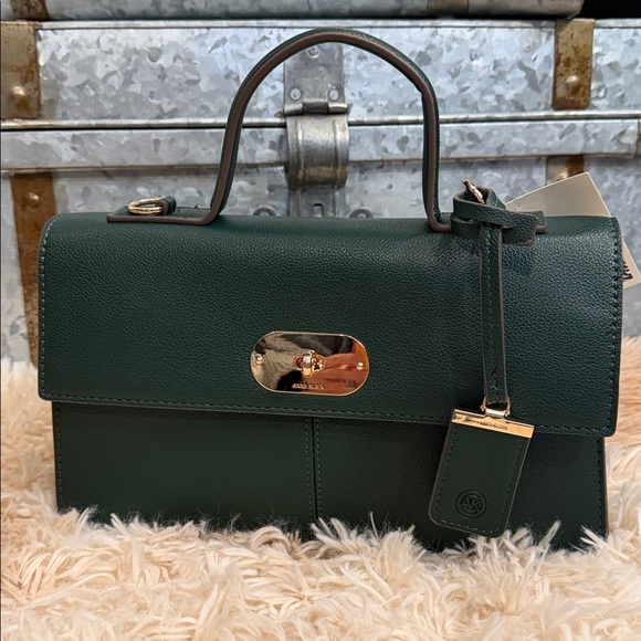 🎁 NEW! Anne Klein Forest Green Satchel – 2-Way Wear Crossbody & Top Handle ✨ - Picture 4 of 13
